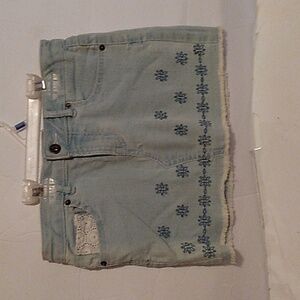 Lucky brand denim skirt diy designed. adjustable waistband